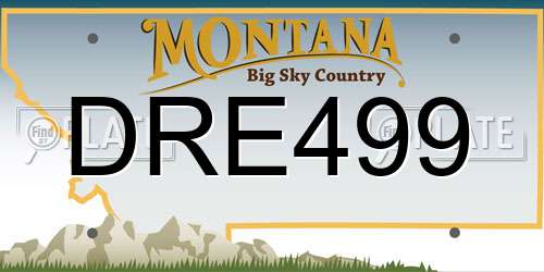 DRE499 Montana License Plate
