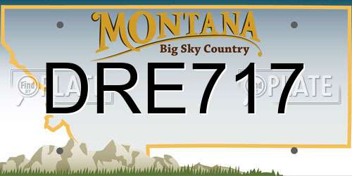 DRE717 Montana License Plate
