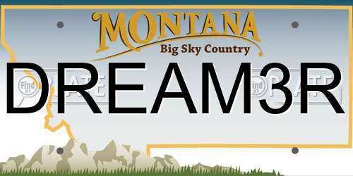 DREAM3R Montana License Plate