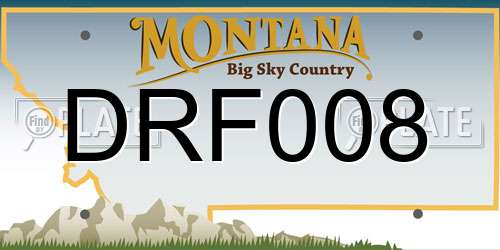 DRF008 Montana License Plate