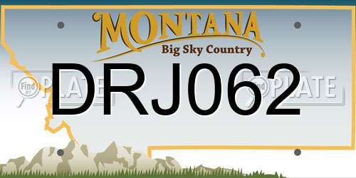 DRJ062 Montana License Plate