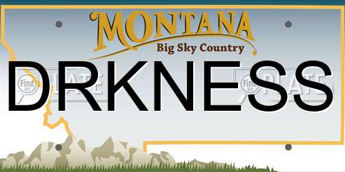 DRKNESS Montana License Plate