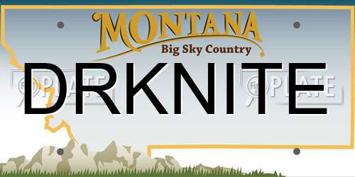 DRKNITE Montana License Plate