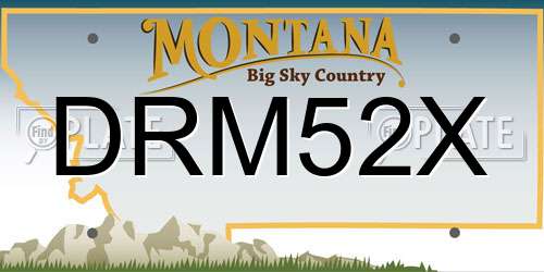DRM52X Montana License Plate