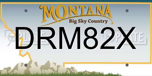 DRM82X Montana License Plate
