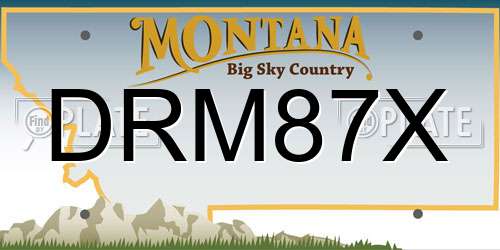 DRM87X Montana License Plate