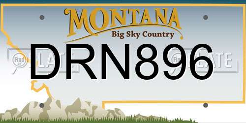 DRN896 Montana License Plate