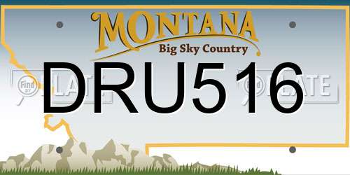 DRU516 Montana License Plate