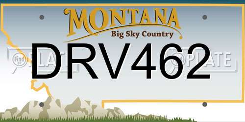 DRV462 Montana License Plate