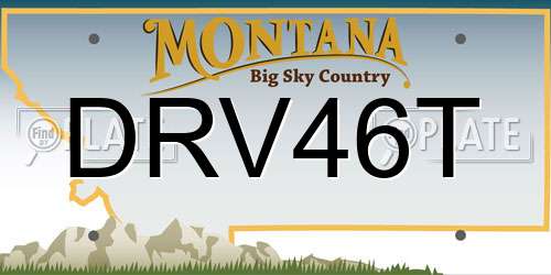 DRV46T Montana License Plate