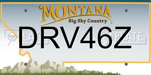 DRV46Z Montana License Plate