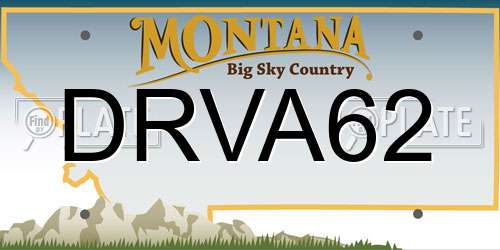 DRVA62 Montana License Plate