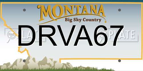 DRVA67 Montana License Plate