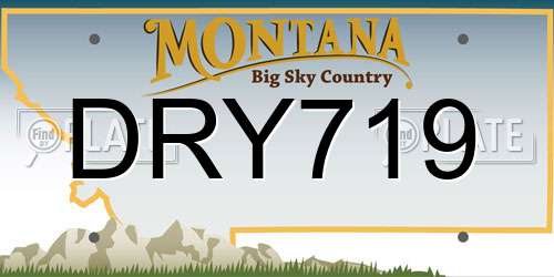 DRY719 Montana License Plate