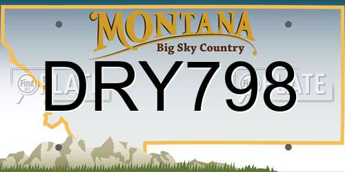 DRY798 Montana License Plate