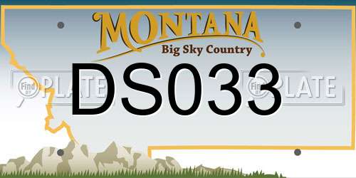 DS033 Montana License Plate