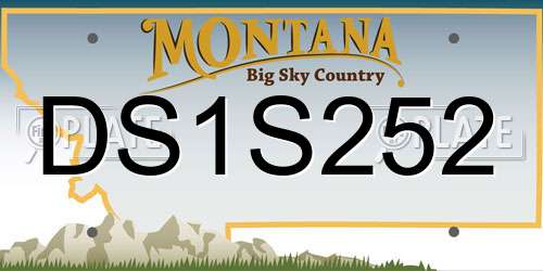 DS1S252 Montana License Plate