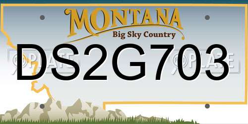 DS2G703 Montana License Plate