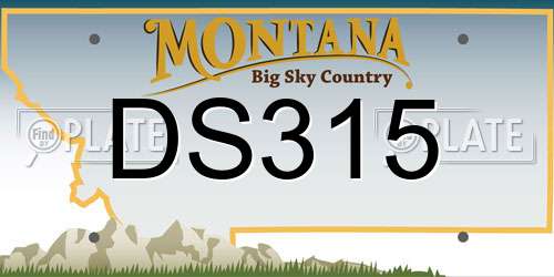 DS315 Montana License Plate