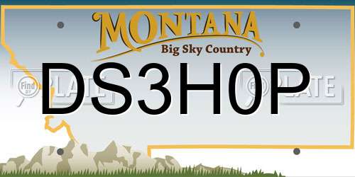 DS3H0P Montana License Plate
