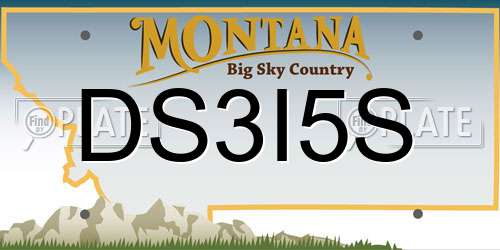 DS3I5S Montana License Plate