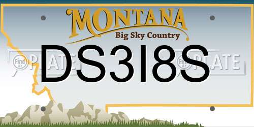 DS3I8S Montana License Plate