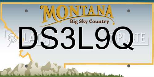 DS3L9Q Montana License Plate