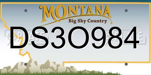 DS3O984 Montana License Plate