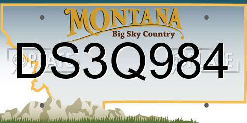 DS3Q984 Montana License Plate
