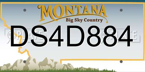 DS4D884 Montana License Plate