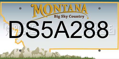 DS5A288 Montana License Plate