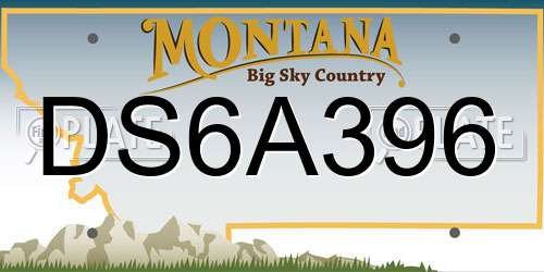DS6A396 Montana License Plate