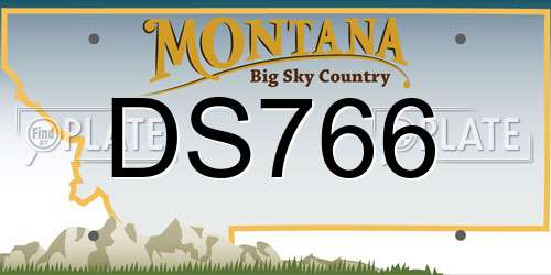 DS766 Montana License Plate