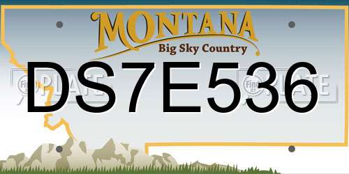 DS7E536 Montana License Plate