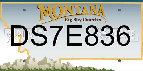 DS7E836 Montana License Plate