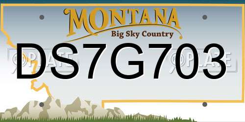 DS7G703 Montana License Plate
