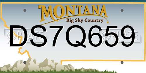 DS7Q659 Montana License Plate