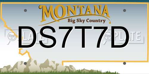 DS7T7D Montana License Plate