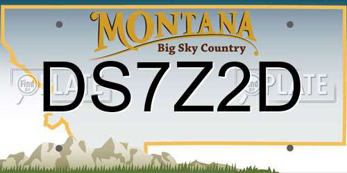 DS7Z2D Montana License Plate