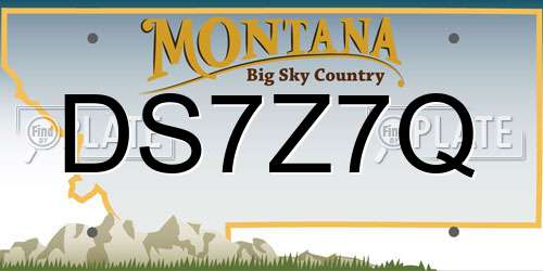 DS7Z7Q Montana License Plate