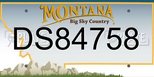 DS84758 Montana License Plate