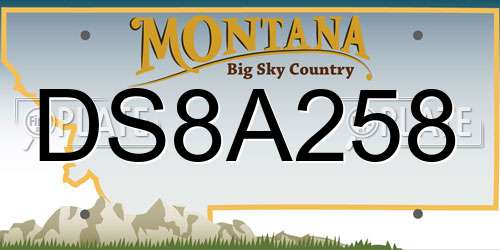 DS8A258 Montana License Plate