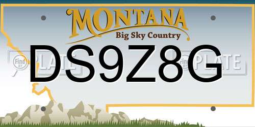 DS9Z8G Montana License Plate