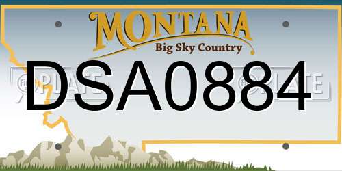 DSA0884 Montana License Plate