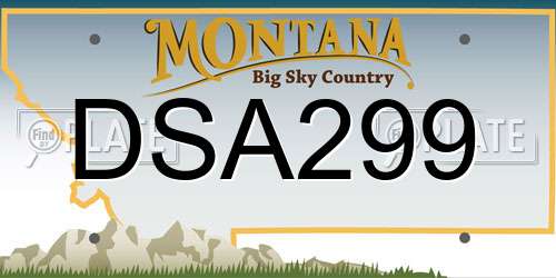 DSA299 Montana License Plate