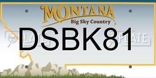 DSBK81 Montana License Plate