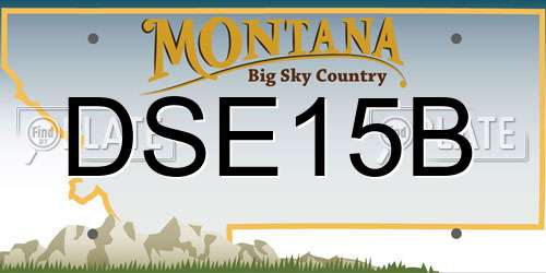 DSE15B Montana License Plate
