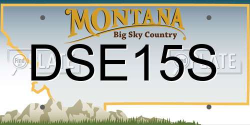 DSE15S Montana License Plate