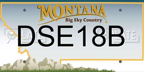 DSE18B Montana License Plate