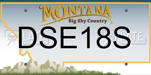 DSE18S Montana License Plate